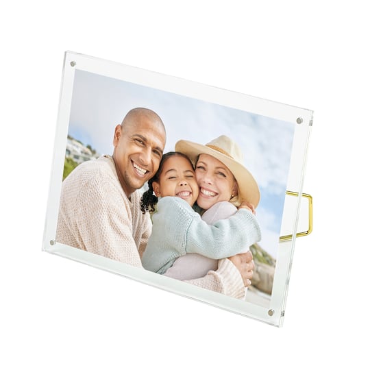 6 Pack: Expressions™ Clear Acrylic Float Frame with Gold Metal Easel by Studio Décor